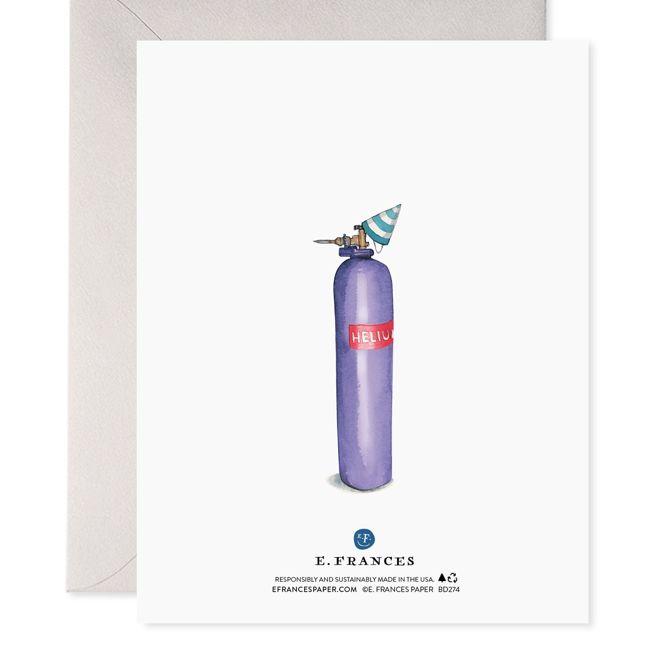 Helium 40 Birthday Greeting Card