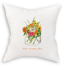 Load image into Gallery viewer, Square Vase with Flowers and Location
