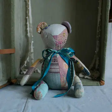 Kantha Teddy Bear Art Doll - One of A Kind
