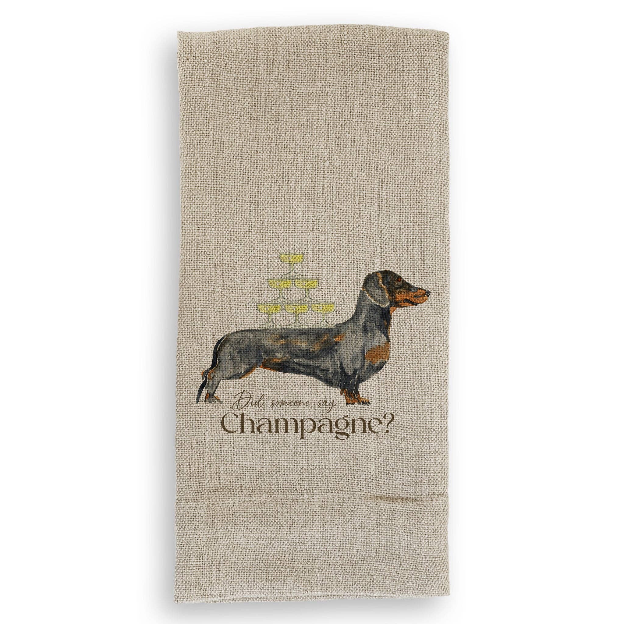 Dachshund with Champagne