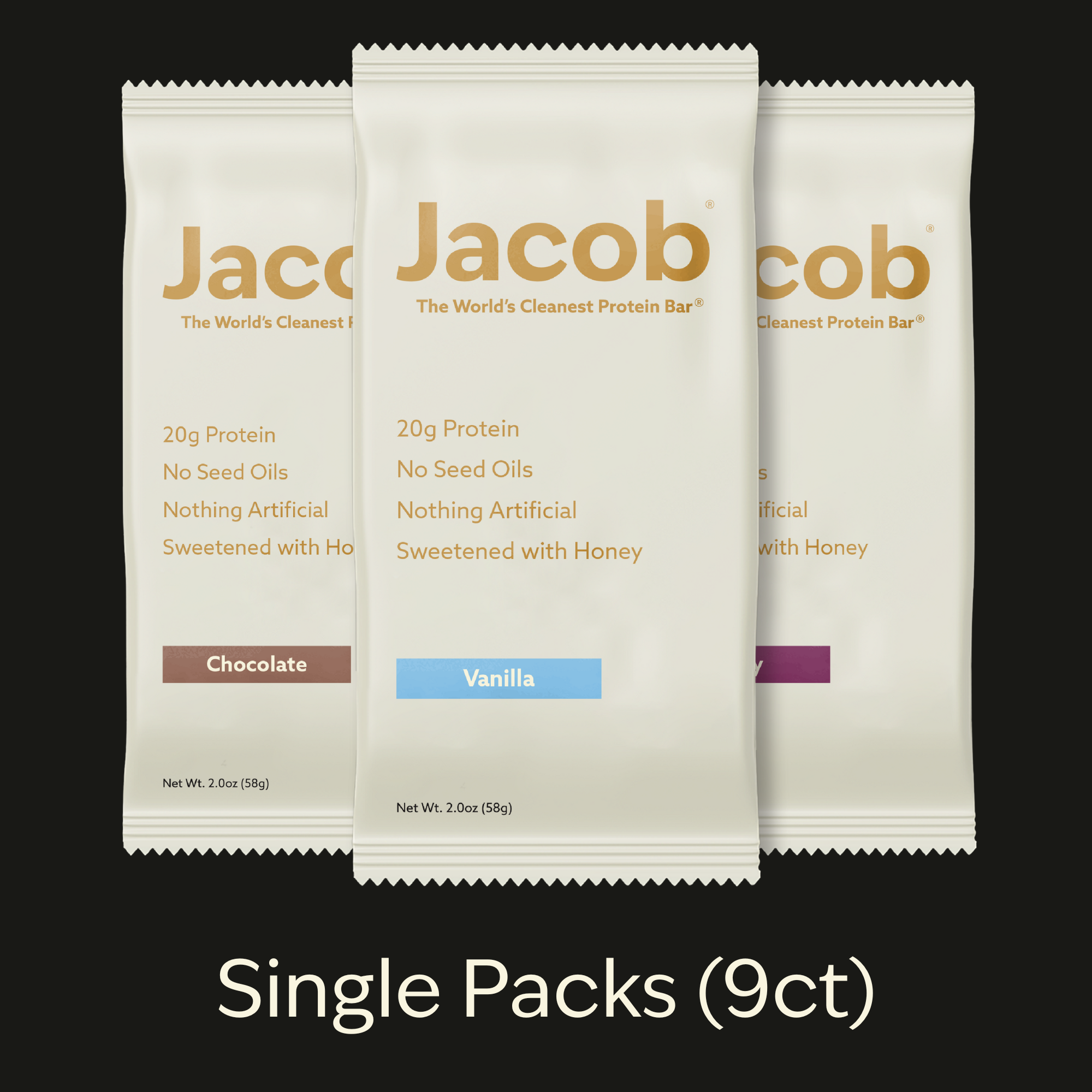 Jacob Protein Bar - Grass-Fed Organic Snack Bar (9ct)