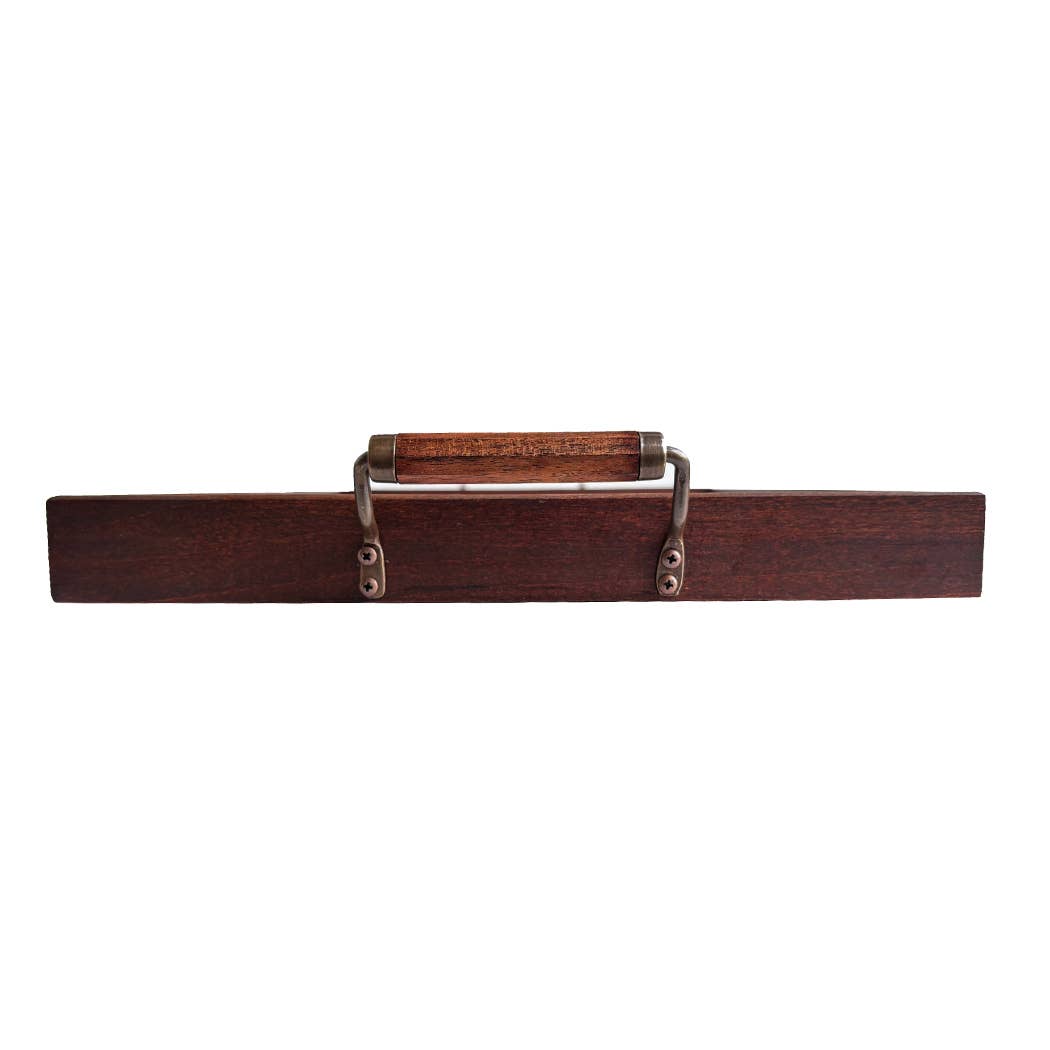 Green Toile de Jouy Wood and Glass Decorative Tray