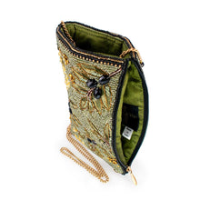 Load image into Gallery viewer, Olive Branch Beaded and Embroidered Crossbody Phone Bag
