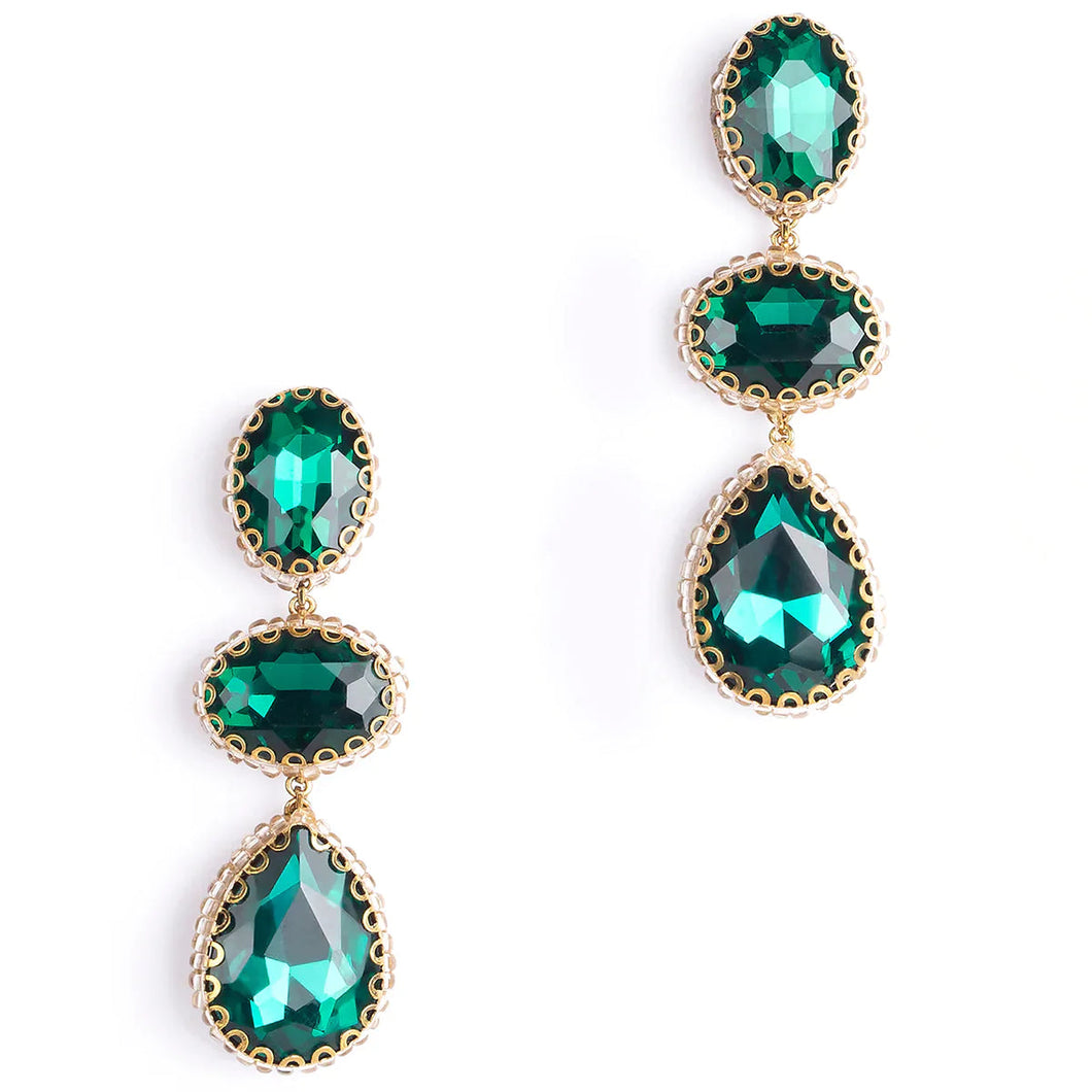 Deepa Gurnani - Hadlee Earrings (Emerald)