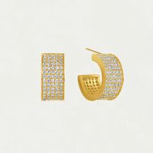 Load image into Gallery viewer, Dean Davidson - Petit Pave Thick Huggie Hoops

