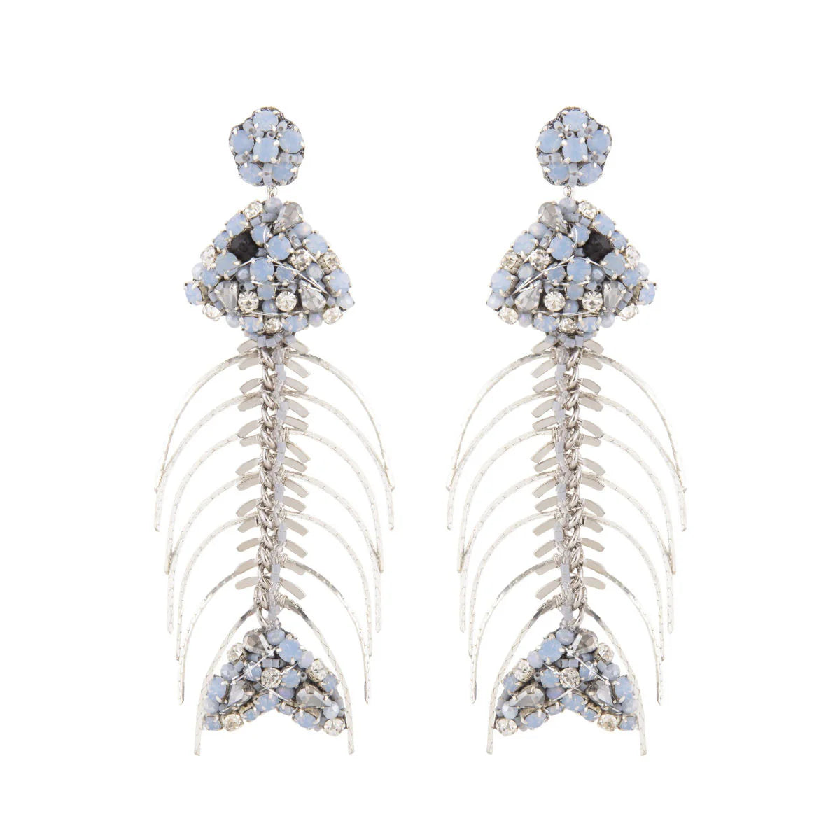 Deepa Gurnani - Fish Bone Earrings (Blue)