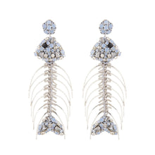 Load image into Gallery viewer, Deepa Gurnani - Fish Bone Earrings (Blue)
