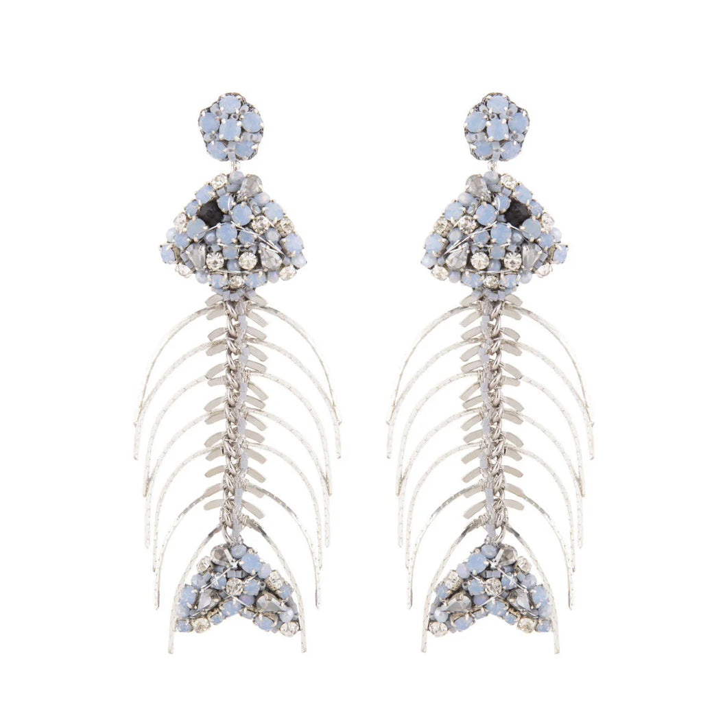 Deepa Gurnani - Fish Bone Earrings (Blue)