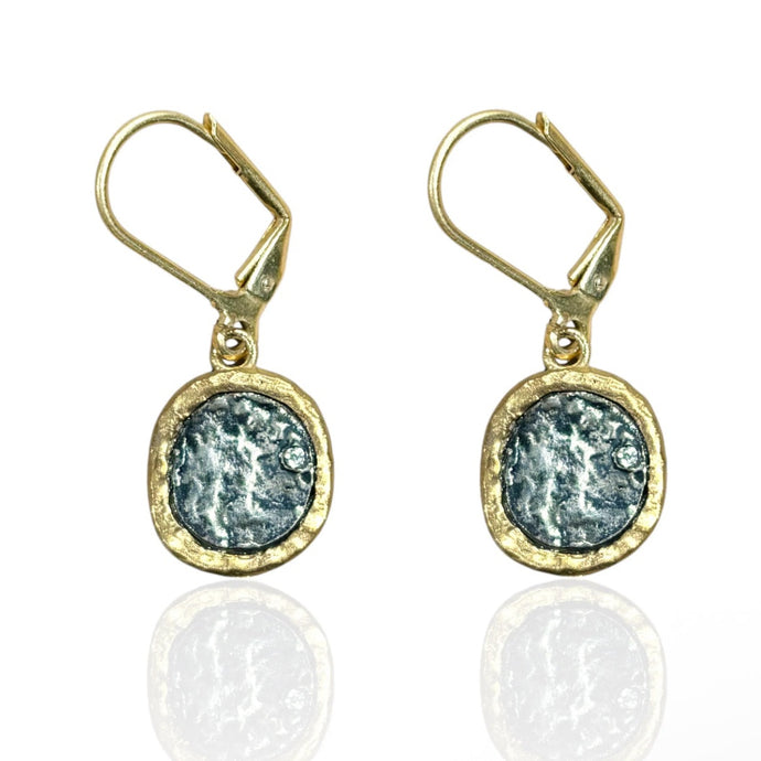 TAT 2 Design - Gold Pavia Coin Dangle Earrings