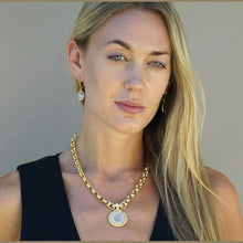 Load image into Gallery viewer, TAT 2 Design - Gold Pavia Coin Dangle Earrings
