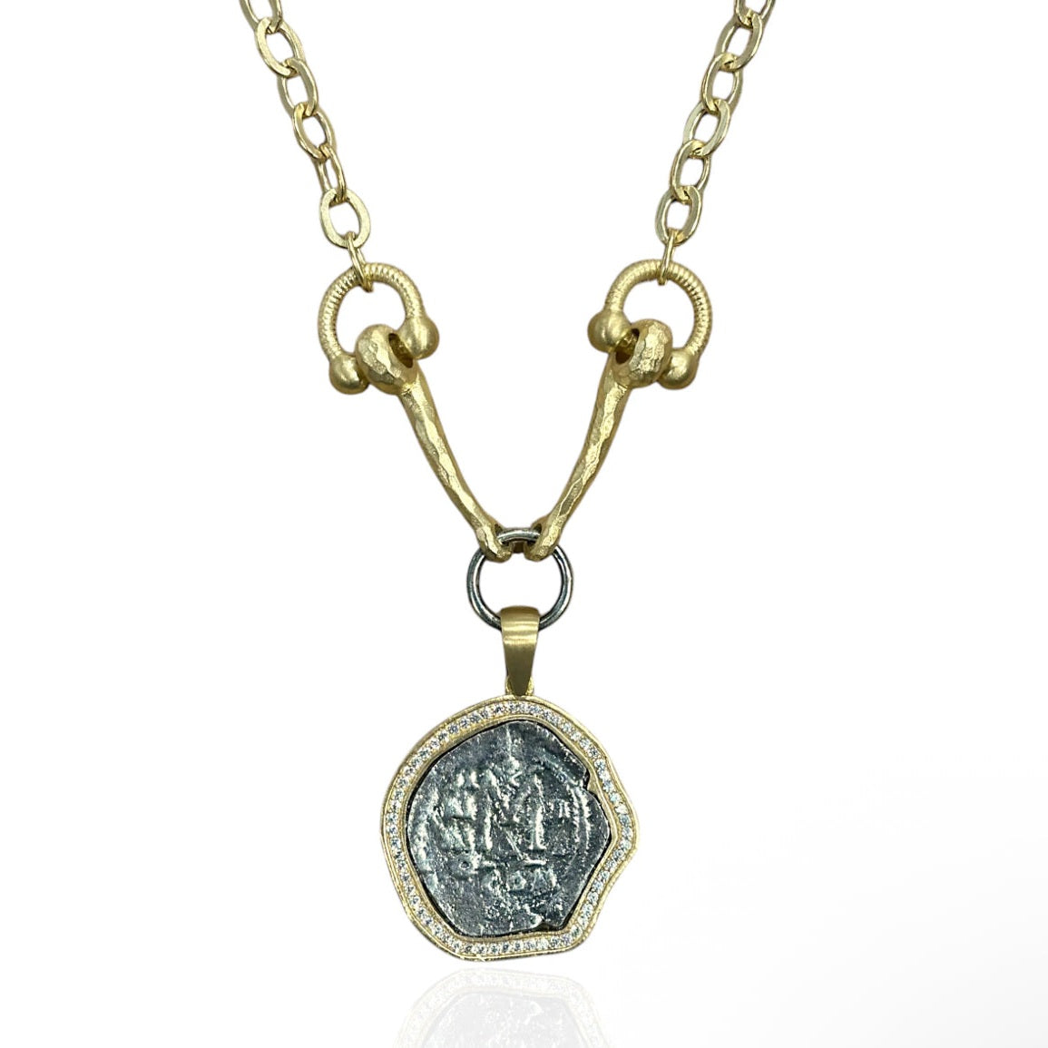 TAT 2 Design - Gold Molat Horsebit Necklace 18"