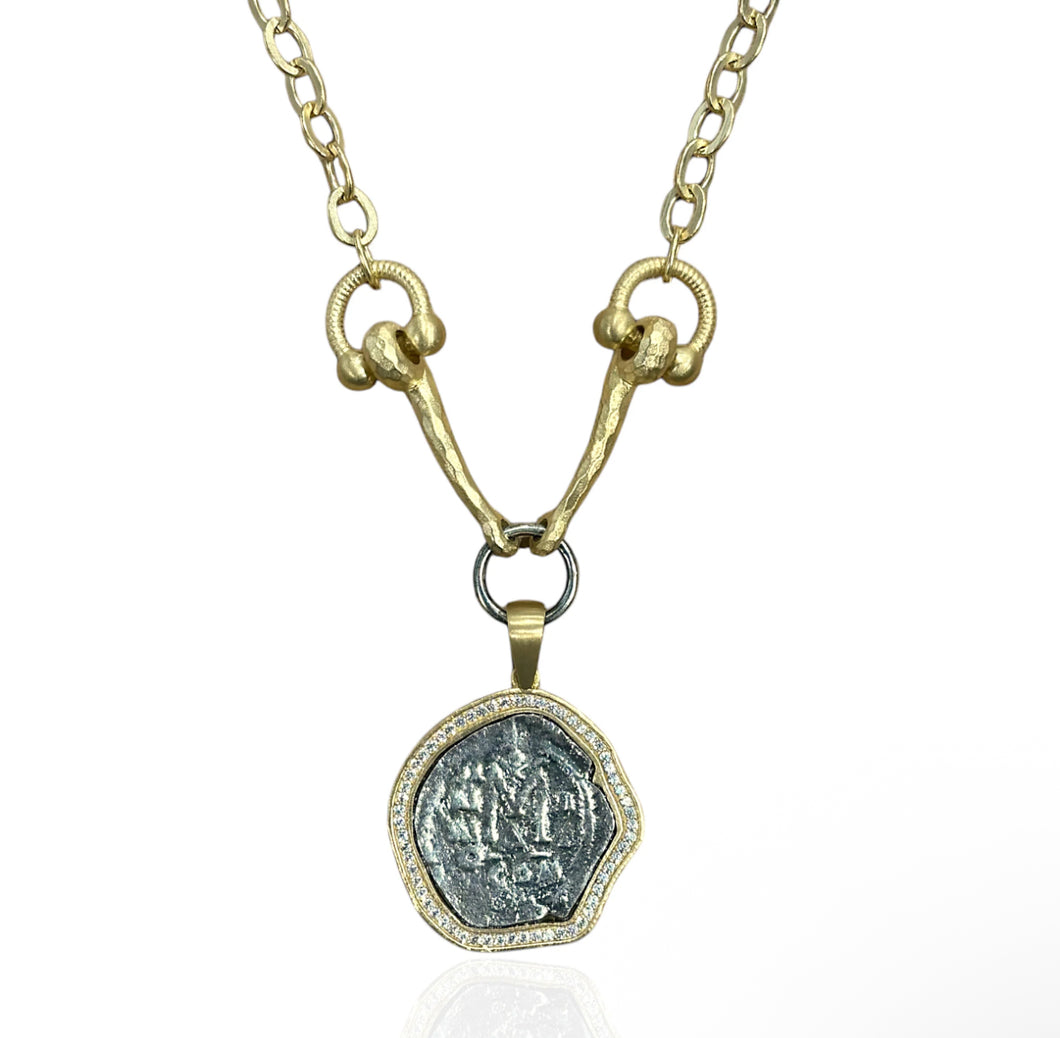 TAT 2 Design Gold Molat Horsebit Necklace 18