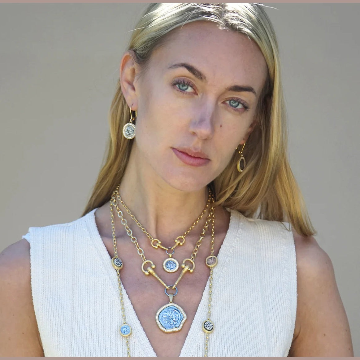 TAT 2 Design - Gold Molat Horsebit Necklace 18"