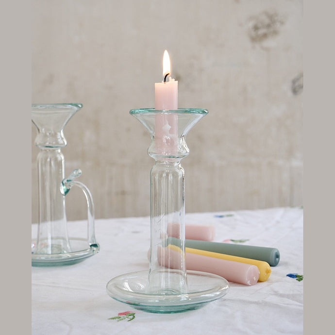 Clear Glass Candle Holder