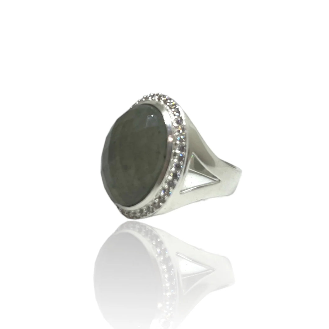 TAT2 - Satin Silver Labradorite Forte Ring