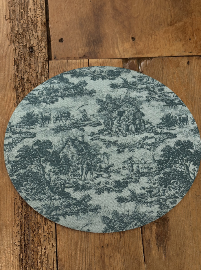 Busatti Oval Placemat - Green Toile