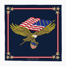 Load image into Gallery viewer, Halcyon Days Silk Mini Scarf - Star Spangled Banner
