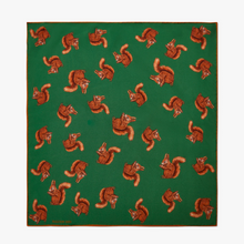 Load image into Gallery viewer, Halcyon Days Silk Mini Scarf - Woodland Wildlife (Squirrel)
