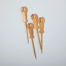 Load image into Gallery viewer, Be Home - Teak Lobster Picks (Set of 4)
