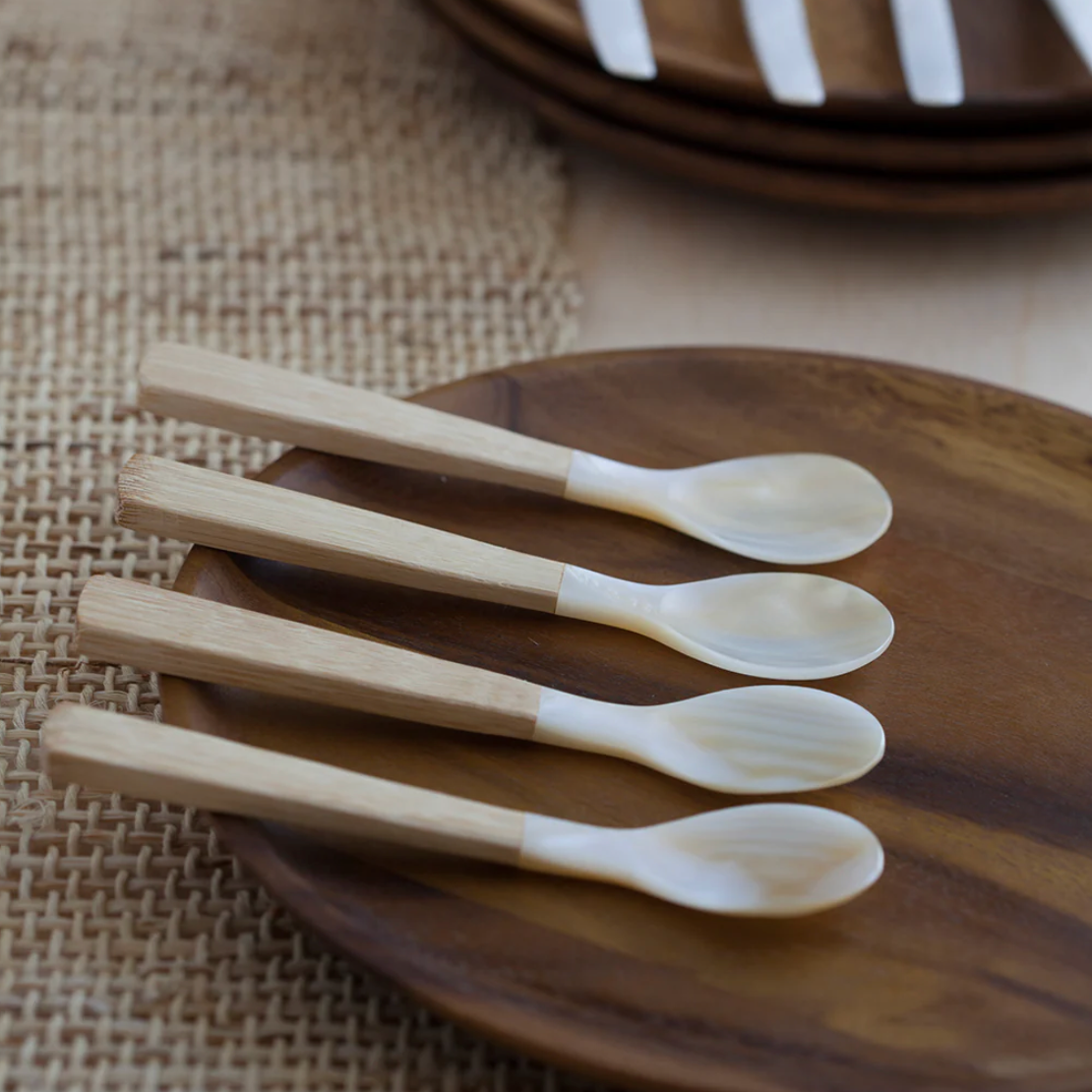 Be Home - Seashell Bamboo Spoons (Medium, Set of 4)