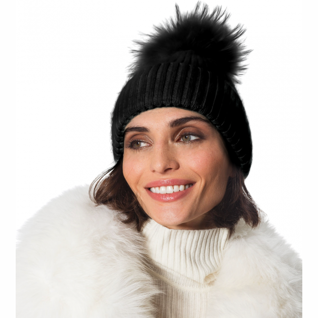 Linda Richards - Angora with Pom Beanie