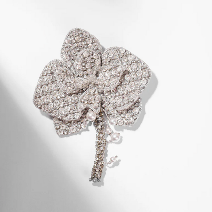 Deepa Gurnani - Orchid On Ice Brooch
