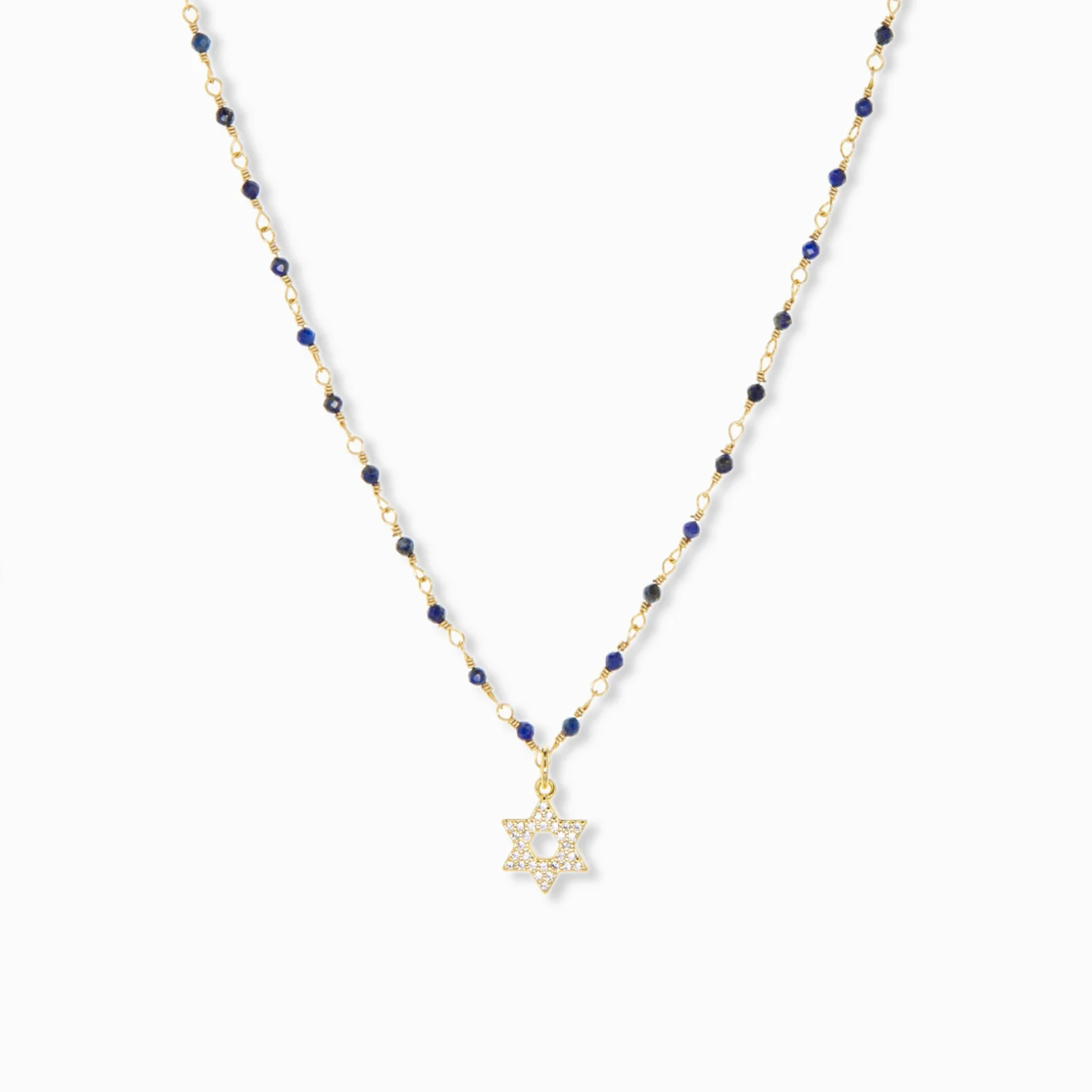 Star of David Lapis Necklace