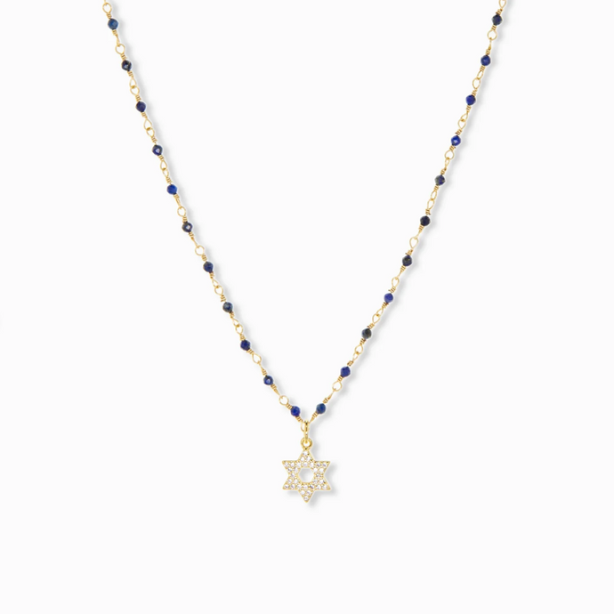Star of David Lapis Necklace