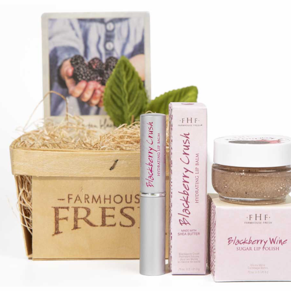 Blackberry 2 PC Harvest Basket - Sugar Lip Polish .72 oz. and Lip Balm .76 oz.