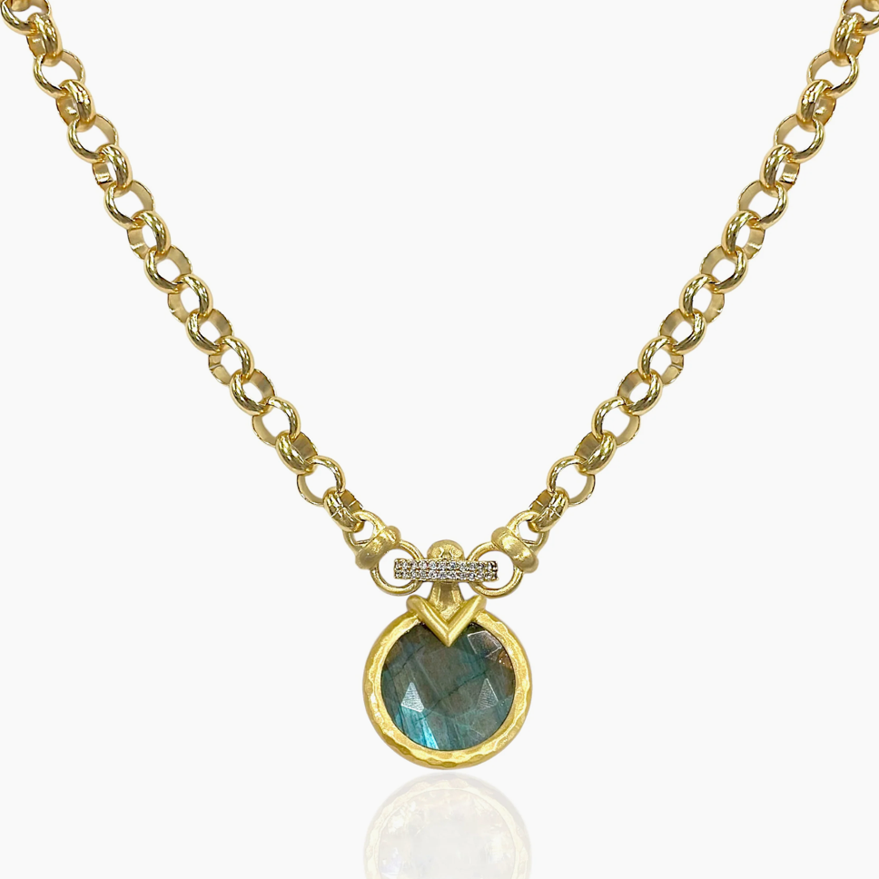 TAT 2 Design - Gold Vecchio Labradorite Necklace
