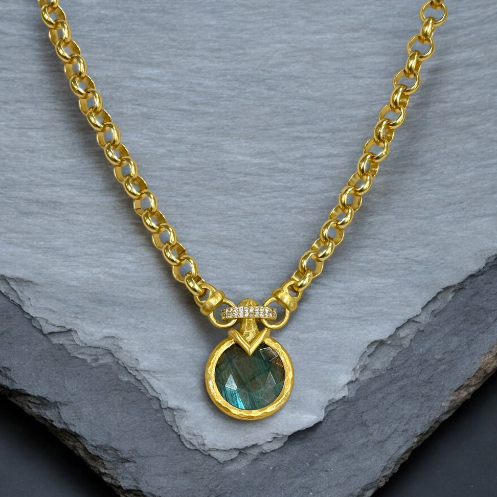 TAT 2 Design - Gold Vecchio Labradorite Necklace