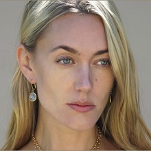 Load image into Gallery viewer, TAT 2 Design - Gold Pavia Coin &amp; Frame Dangle Earrings
