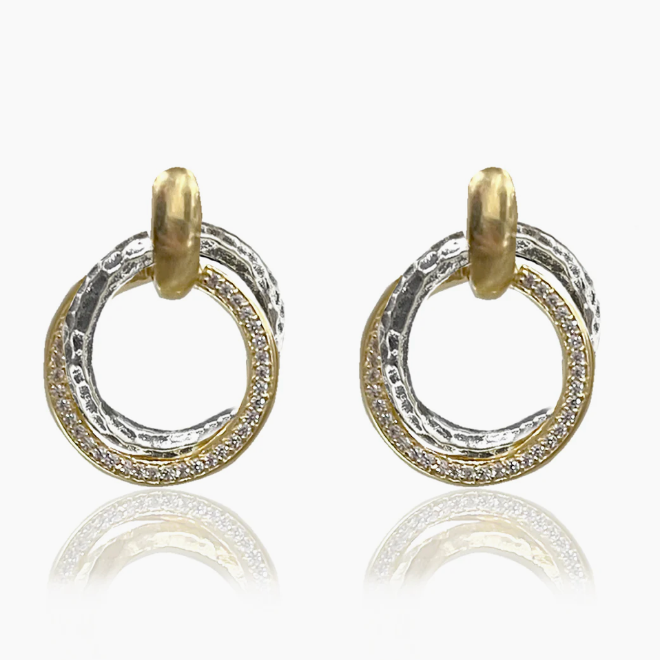 TAT 2 Design - Mixed Metal Trinity Earrings
