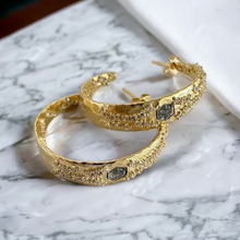 Load image into Gallery viewer, TAT 2 Design - Gold Cosa Hoops
