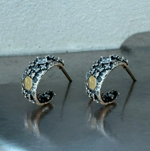 Load image into Gallery viewer, TAT 2 Design - Vintage Silver Mini Cosa Hoops
