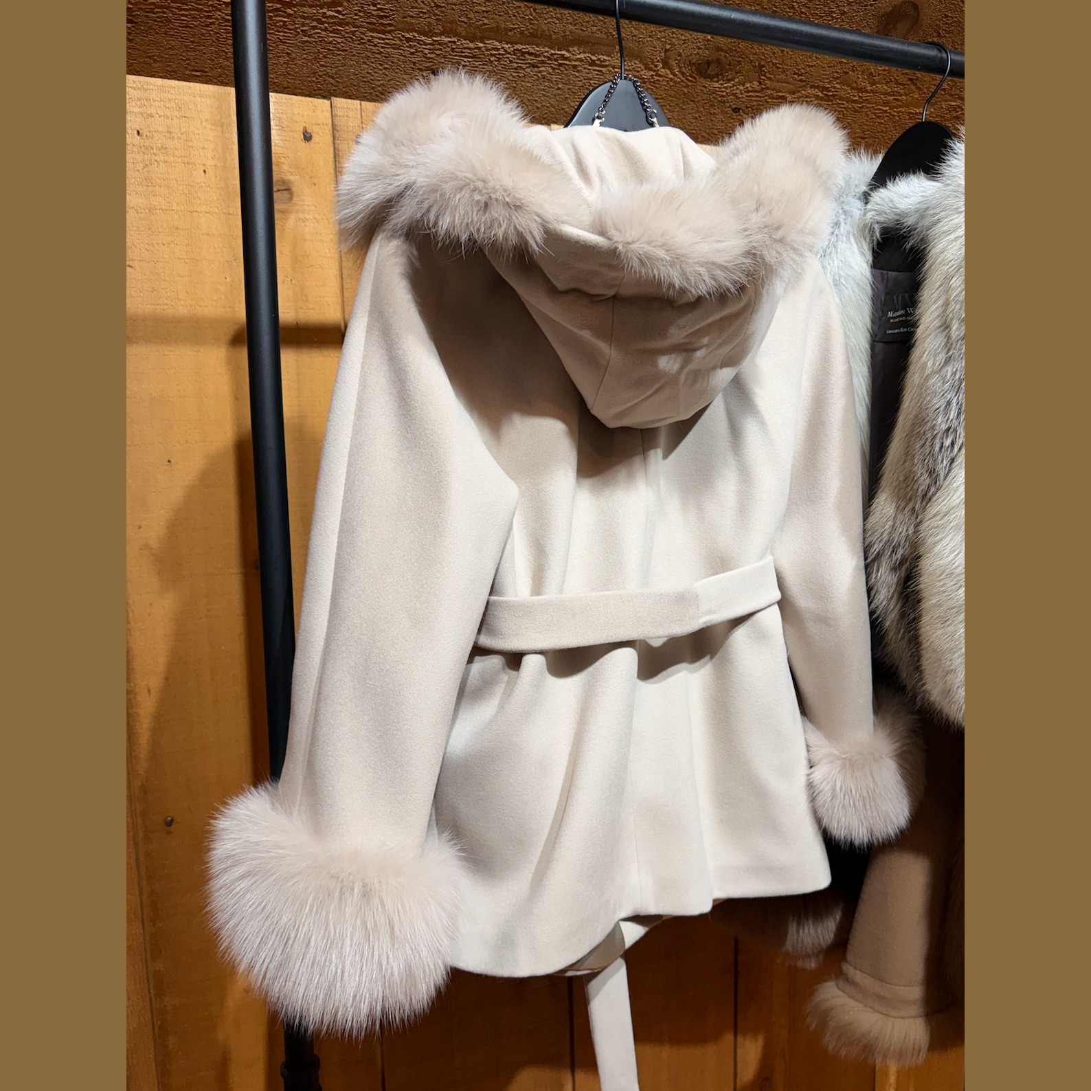 Beige Wool + Beige Fox Coat