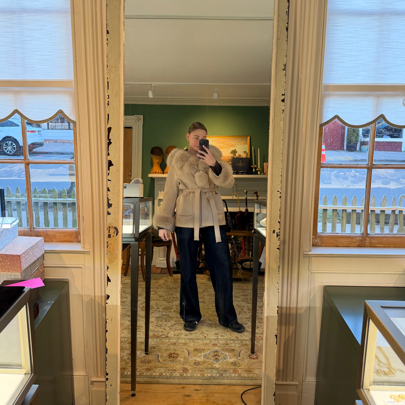 Beige Wool + Beige Fox Coat
