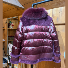 Load image into Gallery viewer, Burgundy Puffy Shearling Coat
