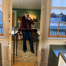 Load image into Gallery viewer, Burgundy Puffy Shearling Coat
