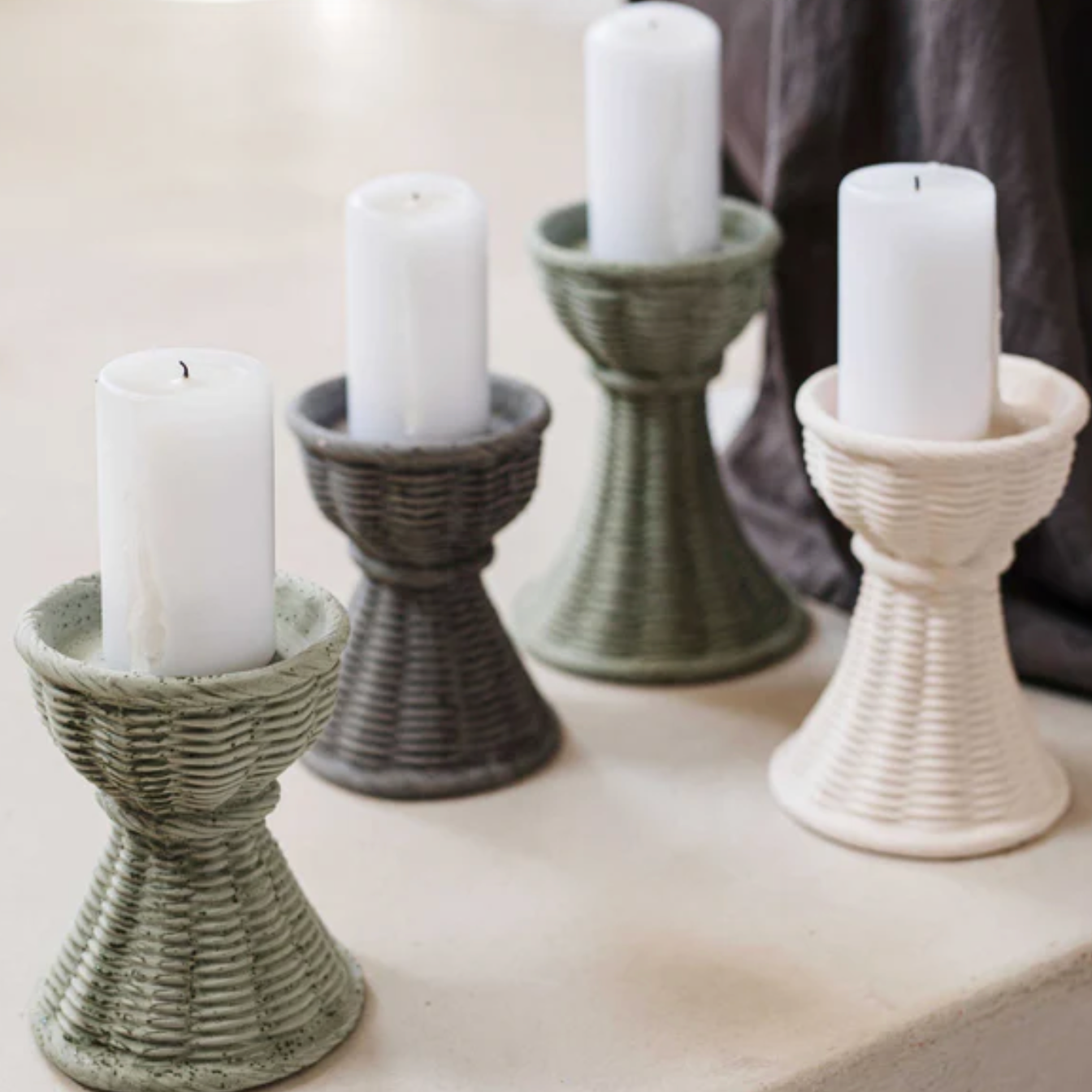 Vietri - Casa Ivory Short Candlestick