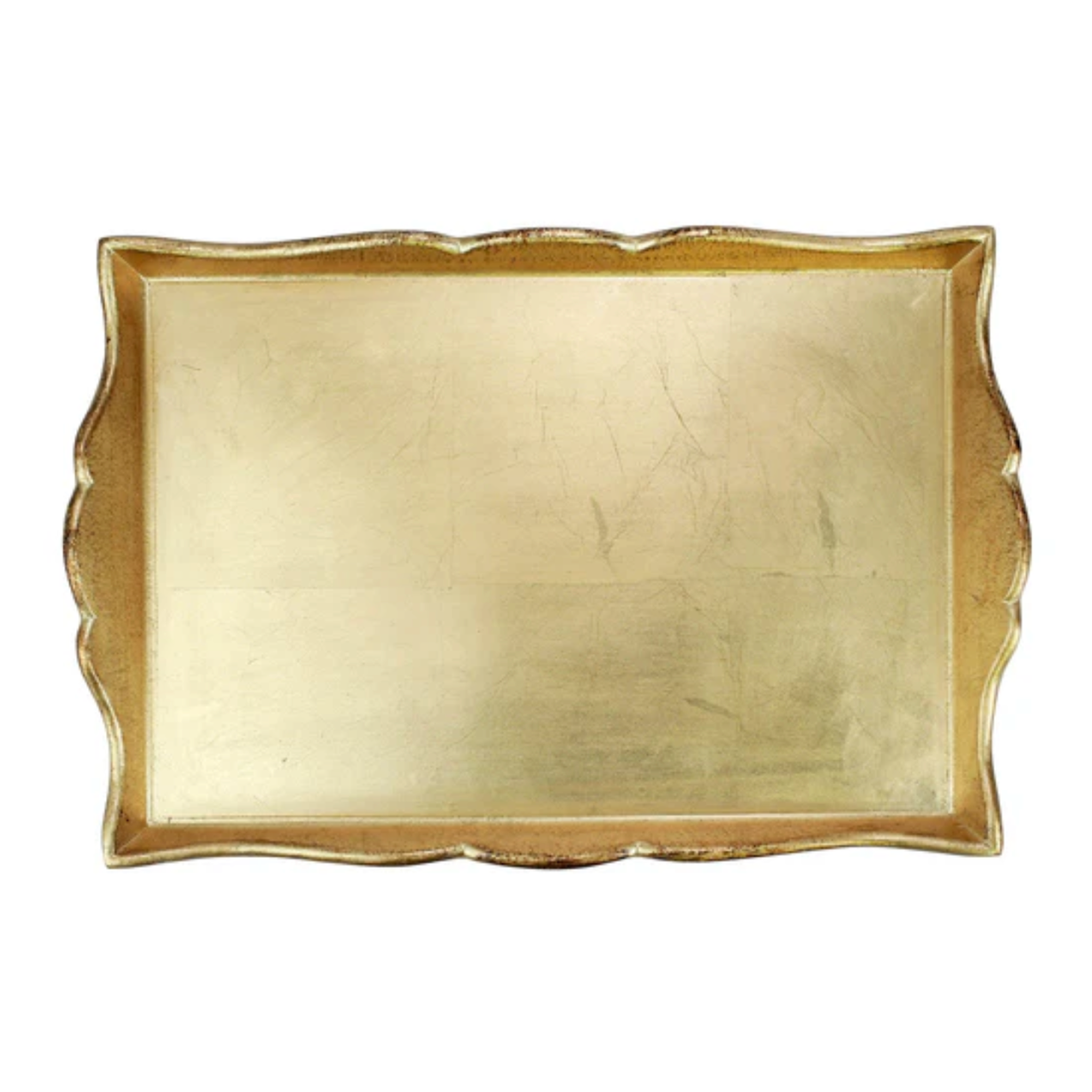 Vietri - Florentine Wooden Accessories Gold Handled Rectangular Tray