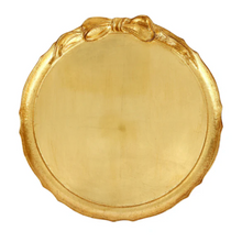 Load image into Gallery viewer, Vietri - Florentine Wooden Accessories Gold Bow Round Tray
