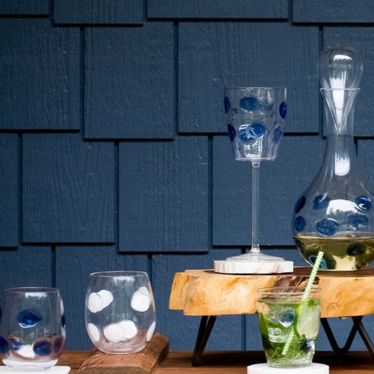 Vietri - Drop White Stemless Wine Glass