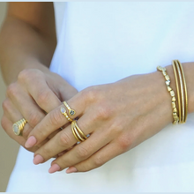 Load image into Gallery viewer, TAT 2 Design - Gold Rainbow Moonstone Ray Ring
