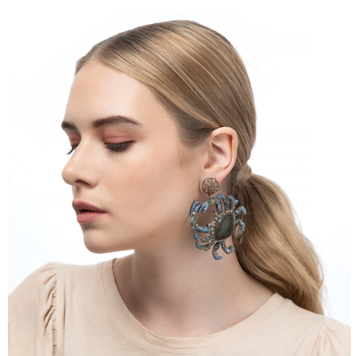 Deepa Gurnani Crab on Ice Earrings