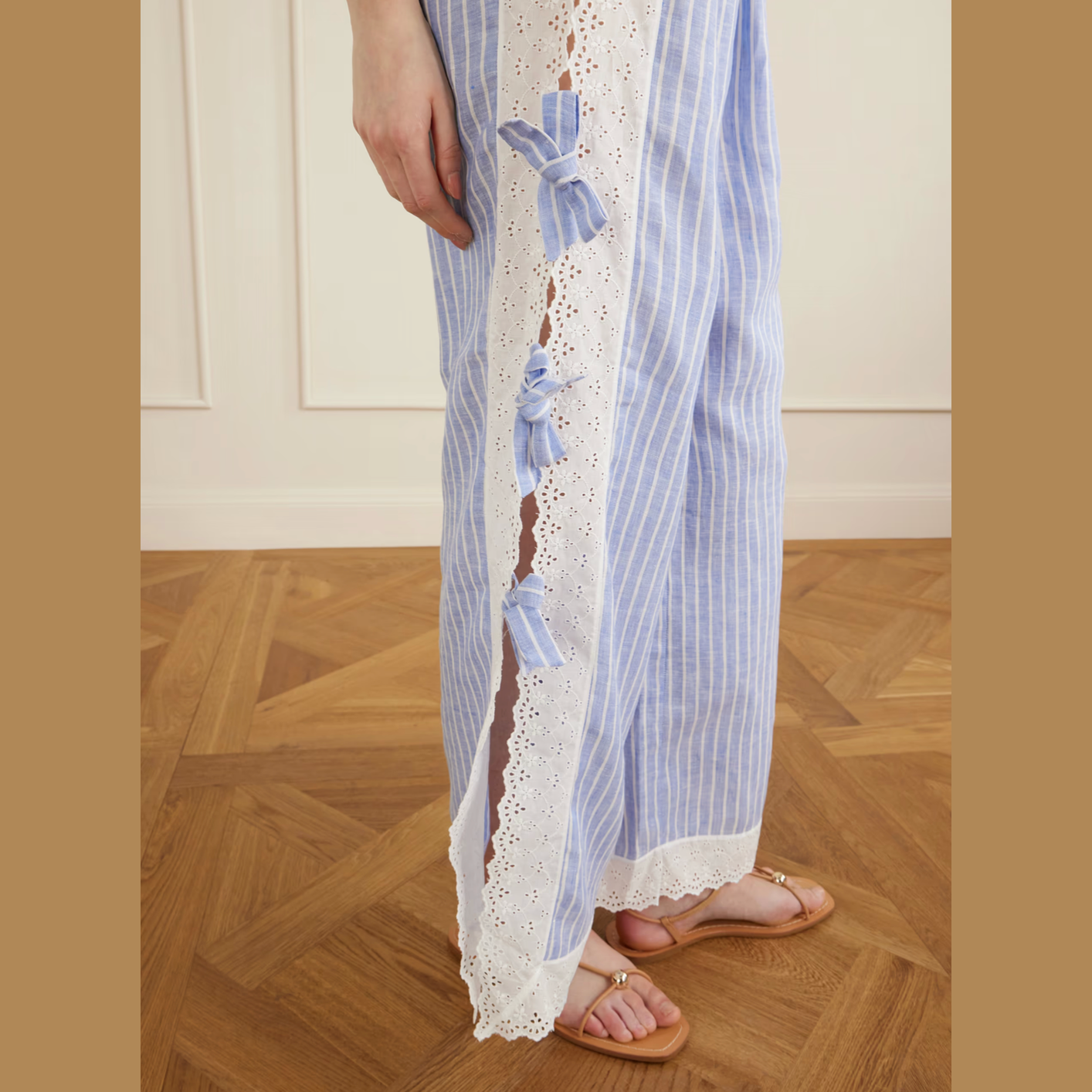 Clarissa Trousers Riga Di Lino Porto Giunco