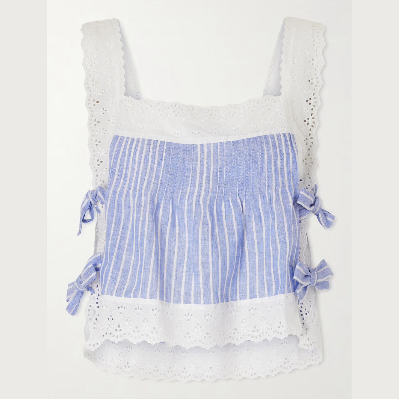Fiocchini Crop Top Riga Di Lino Porto Giunco