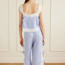 Load image into Gallery viewer, Fiocchini Crop Top Riga Di Lino Porto Giunco
