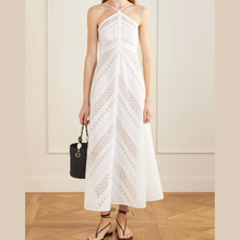 Load image into Gallery viewer, Castiglione Dress Sangallo di Cotone Sabbie Bianco
