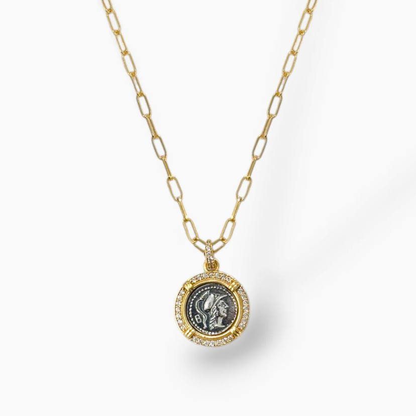 Gold Vela Coin Necklace